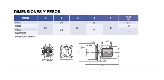 Bomba de agua jet FIX 10E Serie: FIX 10E